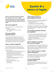 Hepatitis B Liver Cancer Fact Sheet - Italian