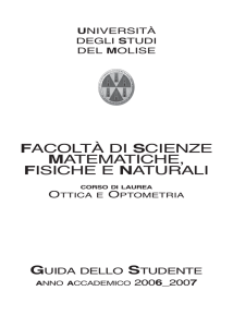 FACOLTÀ DI SCIENZE MATEMATICHE, FISICHE E NATURALI