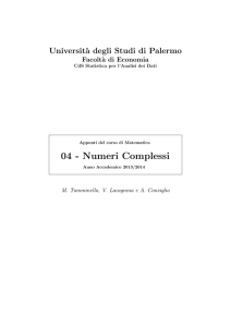 04 - Numeri Complessi - Università degli Studi di Palermo