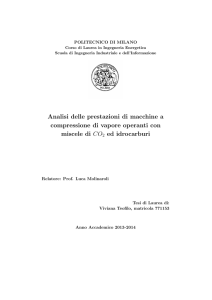 Analisi delle prestazioni di macchine a compressione di vapore