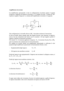 1 Amplificatore invertente Un amplificatore operazionale si dice in