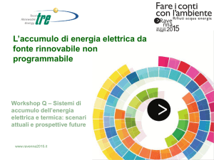 L`accumulo di energia elettrica da fonte rinnovabile non