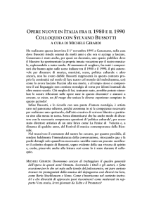 Colloquio con Sylvano Bussotti - Università degli studi di Pavia