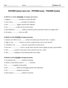 DOVERE (must, have to) – POTERE (can) – VOLERE - FHS