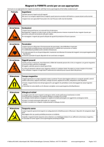 Safety warnings for ferrite magnets