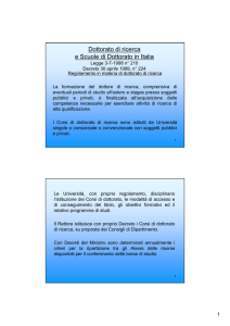 Dottorato di ricerca e Scuole di Dottorato in Italia