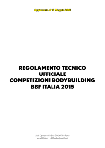 regolamento tecnico ufficiale competizioni bodybuilding bbf italia 2015