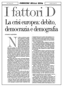 La crisi europea: debito, democrazia e demografia