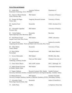 List of the participants