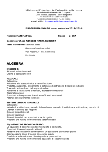 algebra - Liceo Statale MG Agnesi