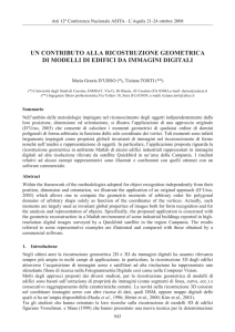 un contributo alla ricostruzione geometrica di modelli di