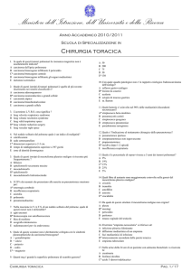 Chirurgia toracica - Scuole di Specializzazione in Medicina