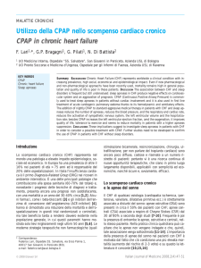 Utilizzo della CPAP nello scompenso cardiaco cronico CPAP in
