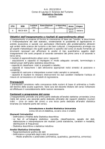 Statistica Sociale - Università degli Studi dell`Insubria