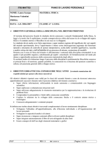 ITIS MATTEI PIANO DI LAVORO PERSONALE NOME: Laura Scarpa