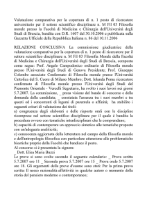 Valutazione comparativa per la copertura di n. 1 posto di ricercatore