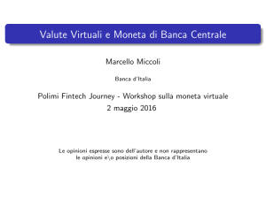 Valute Virtuali e Moneta di Banca Centrale