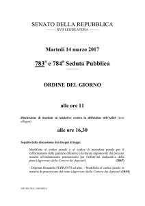 Ordine del Giorno - Senato della Repubblica