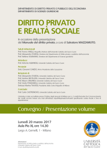 diritto privato e realtà sociale dipartimento di diritto privato e