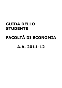 guida dello studente facoltà di economia aa 2011-12