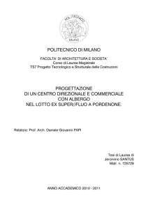 POLITECNICO DI MILANO PROGETTAZIONE DI UN CENTRO