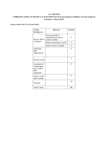 A.A. 2013/2014 CORSO DI LAUREA IN SOCIETA` E SVILUPPO