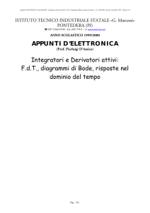 APPUNTI D`ELETTRONICA Integratori e Derivatori attivi: F.d.T.