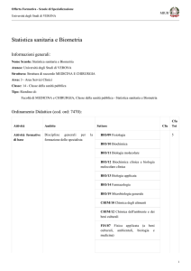 Statistica sanitaria e Biometria - Università degli Studi di Verona