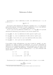 Infinitesimi ed infiniti