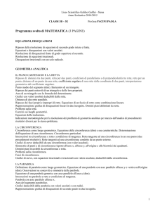 Programma svolto di MATEMATICA (3 PAGINE)