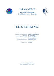 Istituto MEME: Lo Stalking
