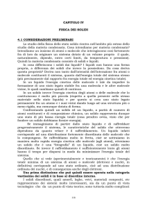 CAPITOLO IV FISICA DEI SOLIDI 4.1 CONSIDERAZIONI