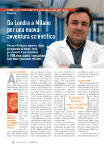 Da Londra a Milano per una nuova avventura scientifica