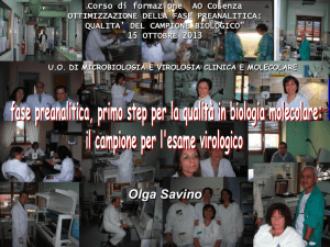 Diapositiva 1 - Laboratorio Virologia Cosenza