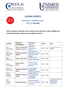 Lezioni Aperte 21.02.2017 Milano