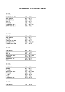 il calendario delle verifiche delle insufficienze del i° trimestre