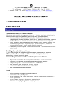 Programmazione di area FISICA BIENNIO