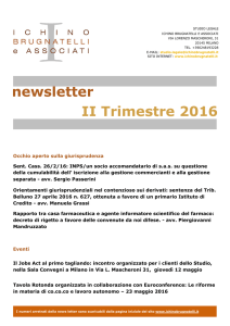 newsletter II Trimestre 2016 - Ichino Brugnatelli e Associati