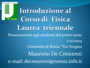 Introduzione alla Laurea (triennale) in Fisica