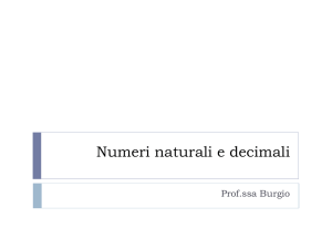 Numeri naturali e decimali
