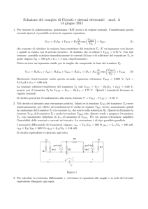 Soluzione del compito di Circuiti e sistemi elettronici – mod. A 14