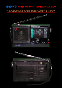 SANYO Radio Receiver - Model N° RP 8920 “A VINTAGE