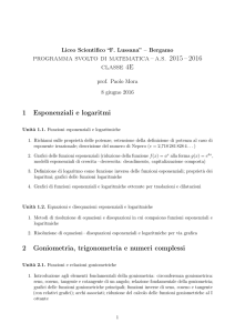 programma svolto di matematica – a.s. 2015 – 2016 classe 4E 1