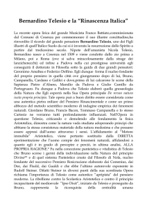 Bernardino Telesio e la “Rinascenza Italica”