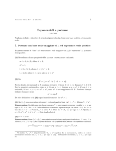 Esponenziali e potenze - Dip. di Matematica Roma Tre