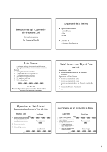 Introduzione agli Algoritmi e alle Strutture Dati Argomenti della