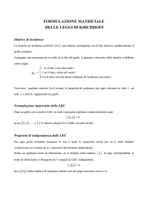 formulazione matriciale delle leggi di kirchhoff - Digilander