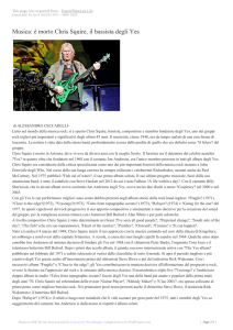 Musica: è morto Chris Squire, il bassista degli Yes