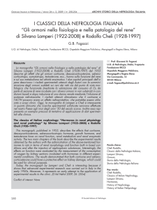Gli ormoni nella fisiologia e nella patologia del rene
