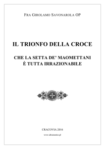 Il Trionfo della Croce. Fra Girolamo Savonarola OP. IV